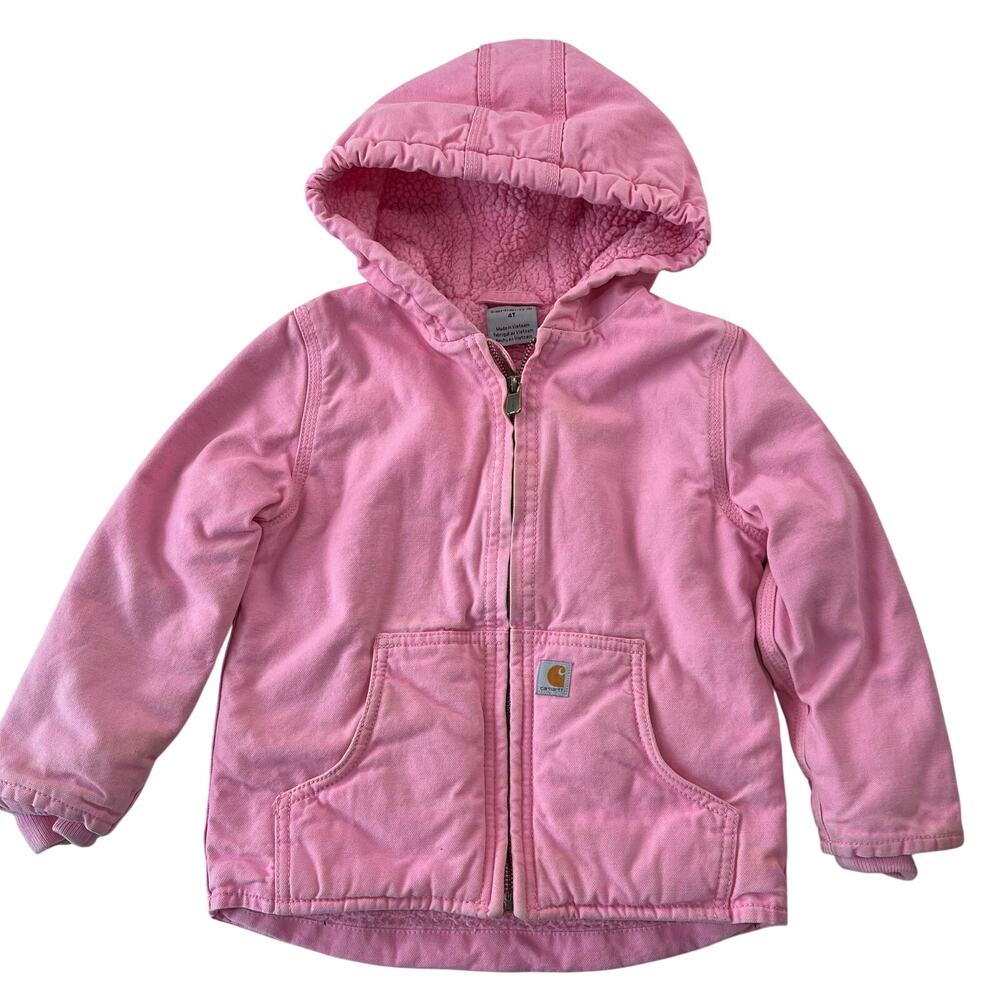 Carhartt Girl's Pink Sherpa Lined Jacket size 4T